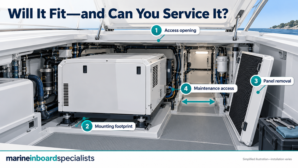 Cummins Onan vs Kohler/Rehlko vs Northern Lights: Which Marine Generator Is Best? Marine generator installation showing access opening